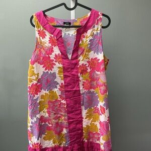 J. Crew Vintage Floral Cotton Dress in Pink and Yellow